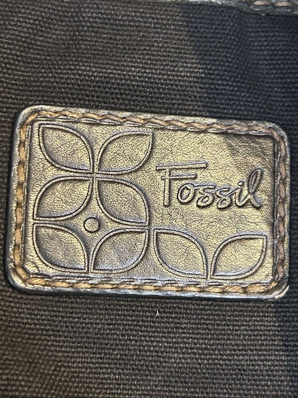Vintage Fossil Leather & Canvas Mini Backpack - Picture 3 of 7
